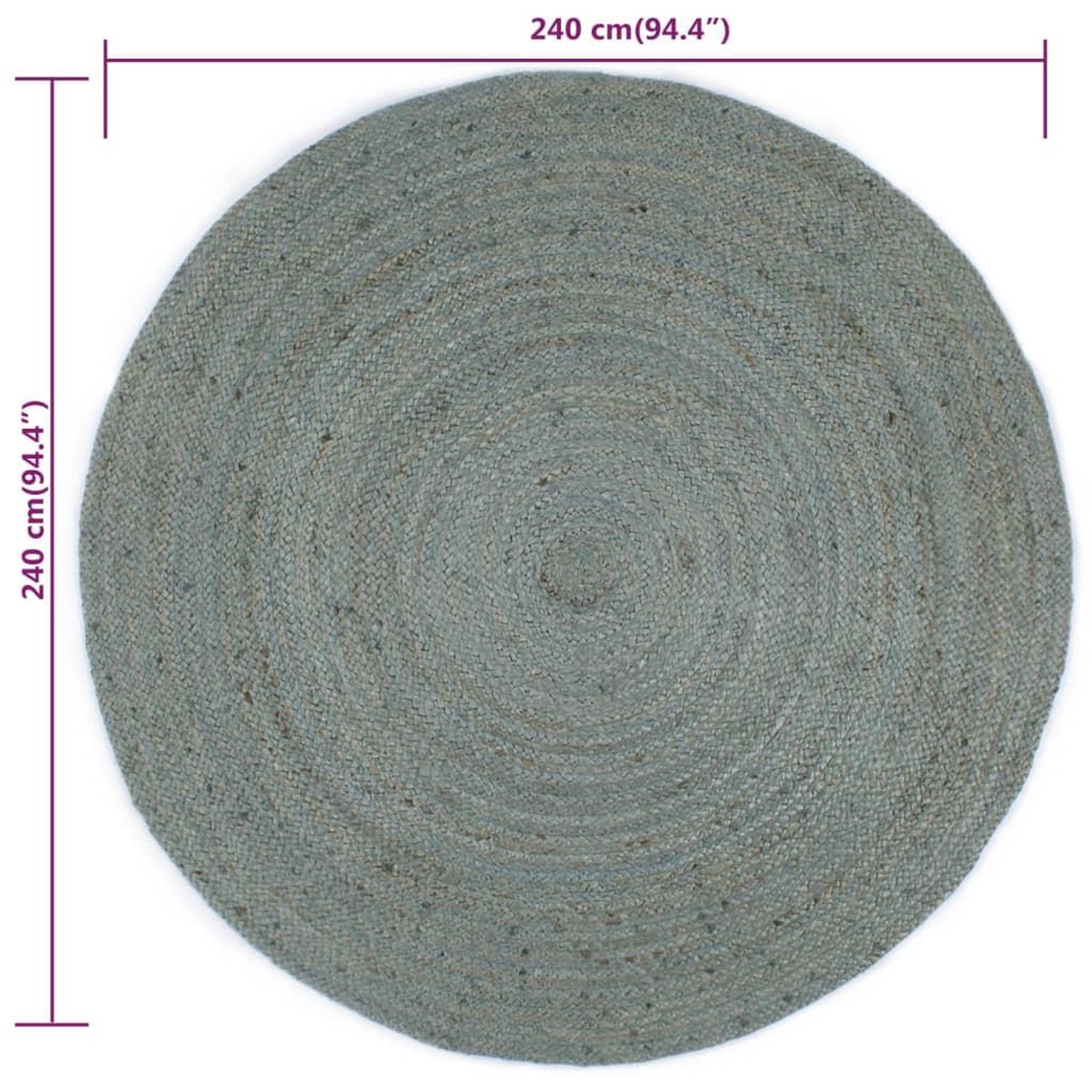 Voir la diapositive 6 : VIDAXL Tapis fait a la main Jute Rond 240 cm Vert olive