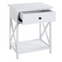 Voir la diapositive 5 : Paris Prix Table d'Appoint 1 Tiroir Design  Guda  60cm Blanc