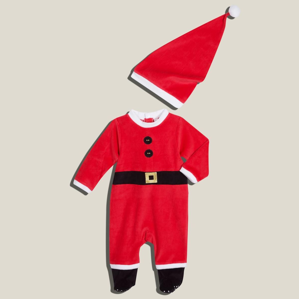 IN EXTENSO Pyjama velours père noël + bonnet