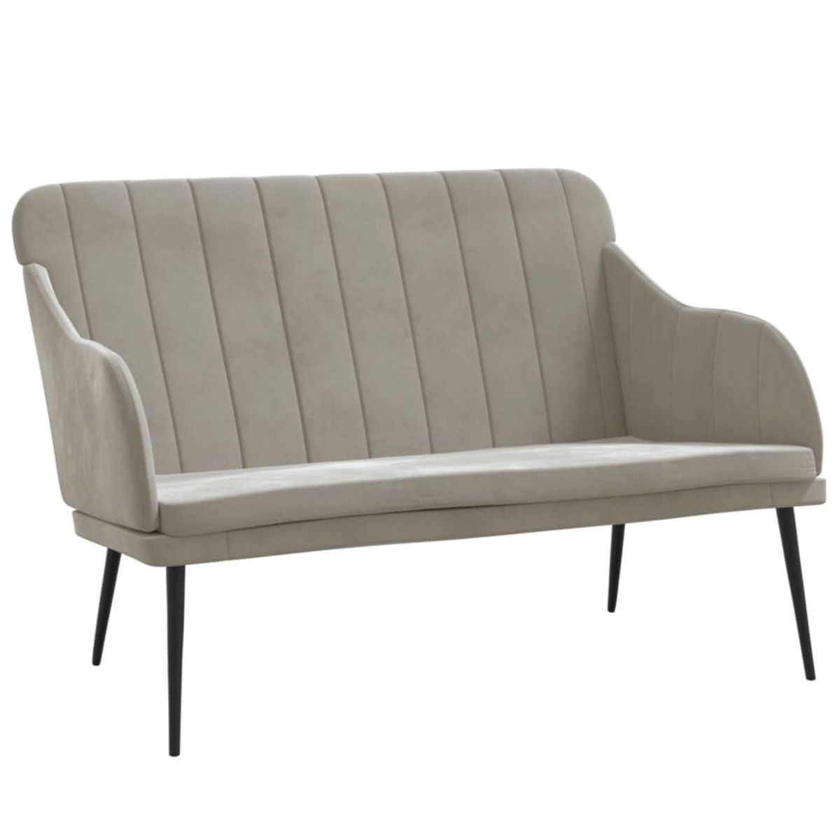 VIDAXL Banc Gris clair 110x76x80 cm Velours