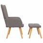 Voir la diapositive 4 : VIDAXL Chaise de relaxation avec tabouret Taupe Tissu