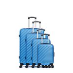 WAVE PARIS WAVE PARIS - Set de 4 Valises LENA-M. Coloris disponibles : Bleu, Beige, Gris, Rose, Noir, Vert