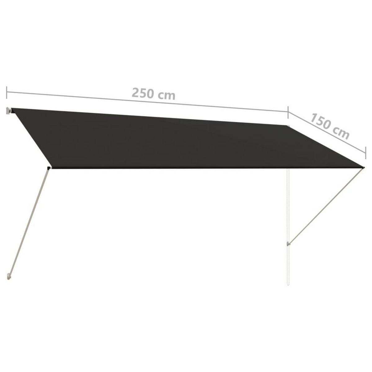 VIDAXL Auvent retractable 250x150 cm Anthracite
