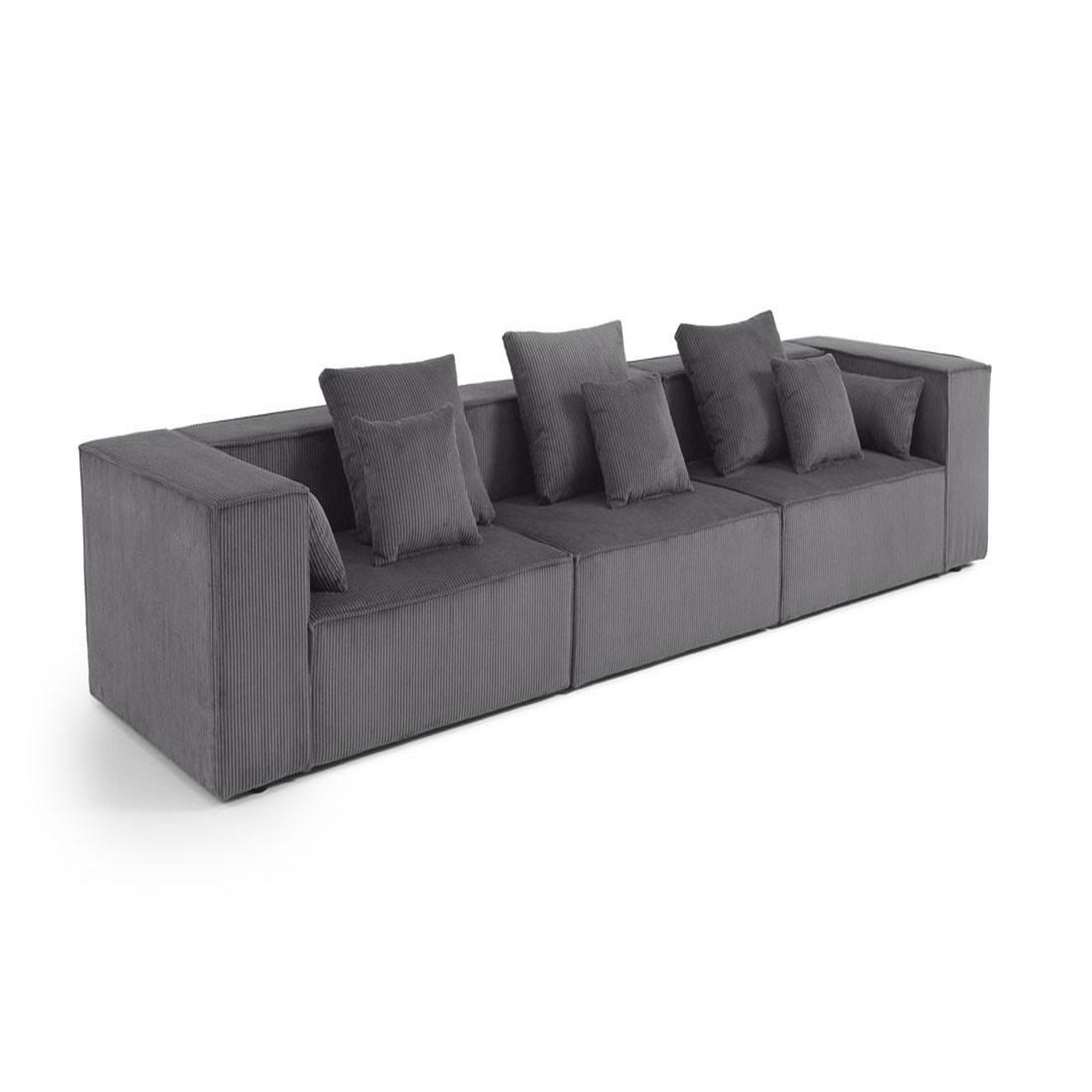 Voir la diapositive 2 : BEST MOBILIER Colombine - canapé modulable droit - 3 places - en velours côtelé