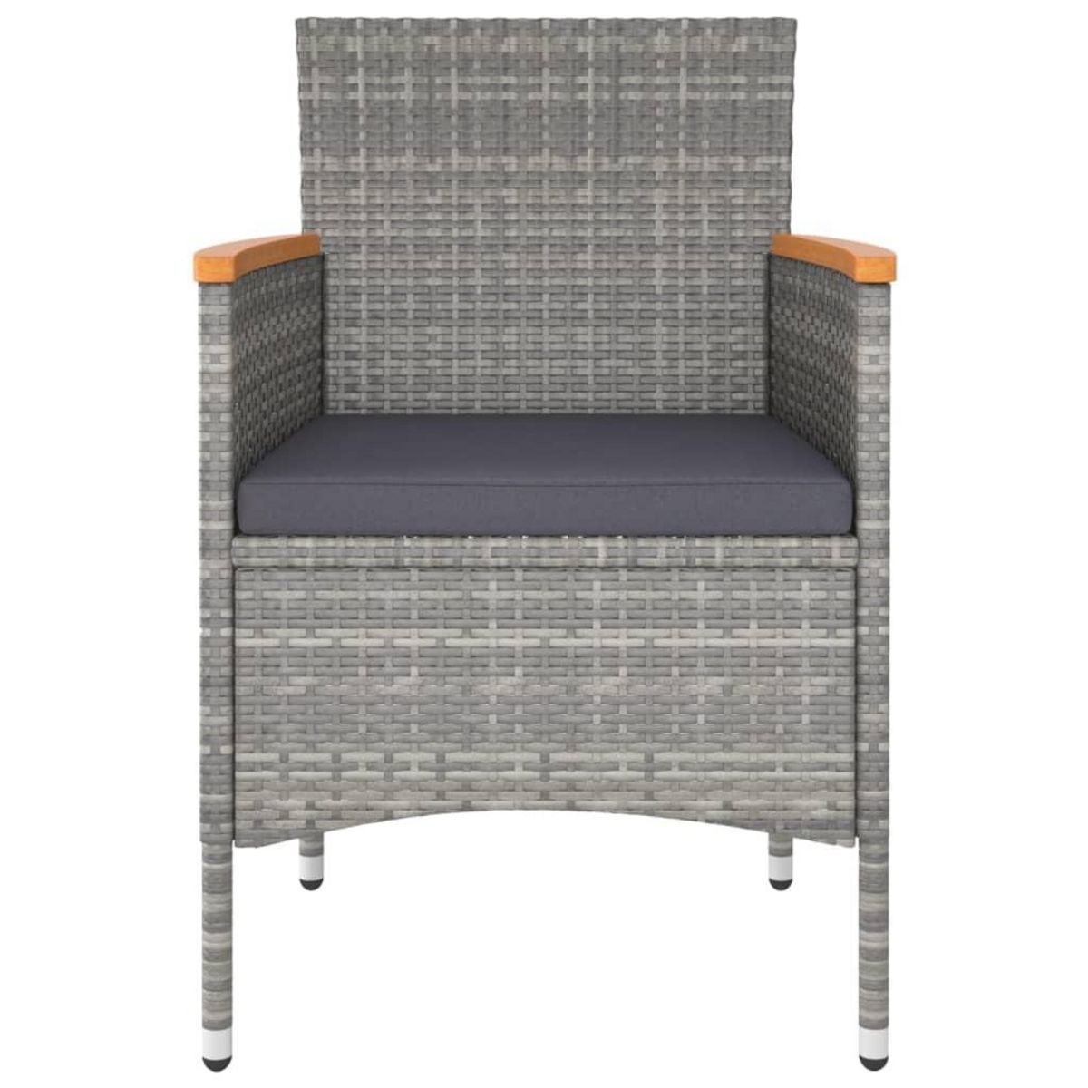 VIDAXL Ensemble de bistro jardin 5pcs Resine tressee verre trempe Gris