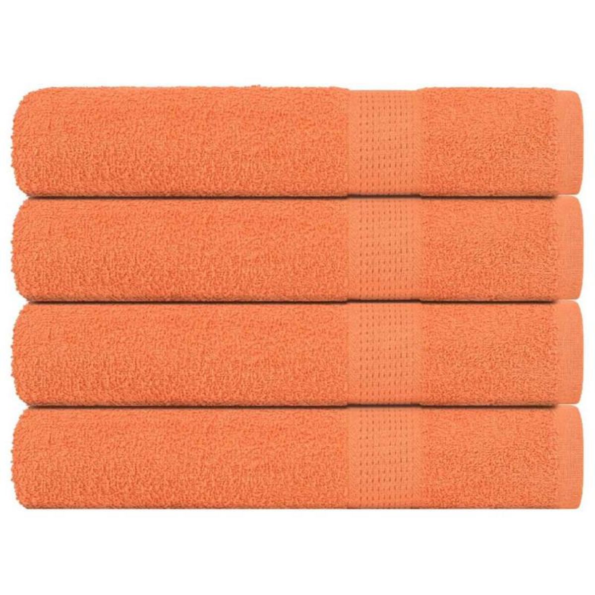 VIDAXL Serviettes de sauna 4 pcs orange 80x200 cm 360 g m² 100% coton