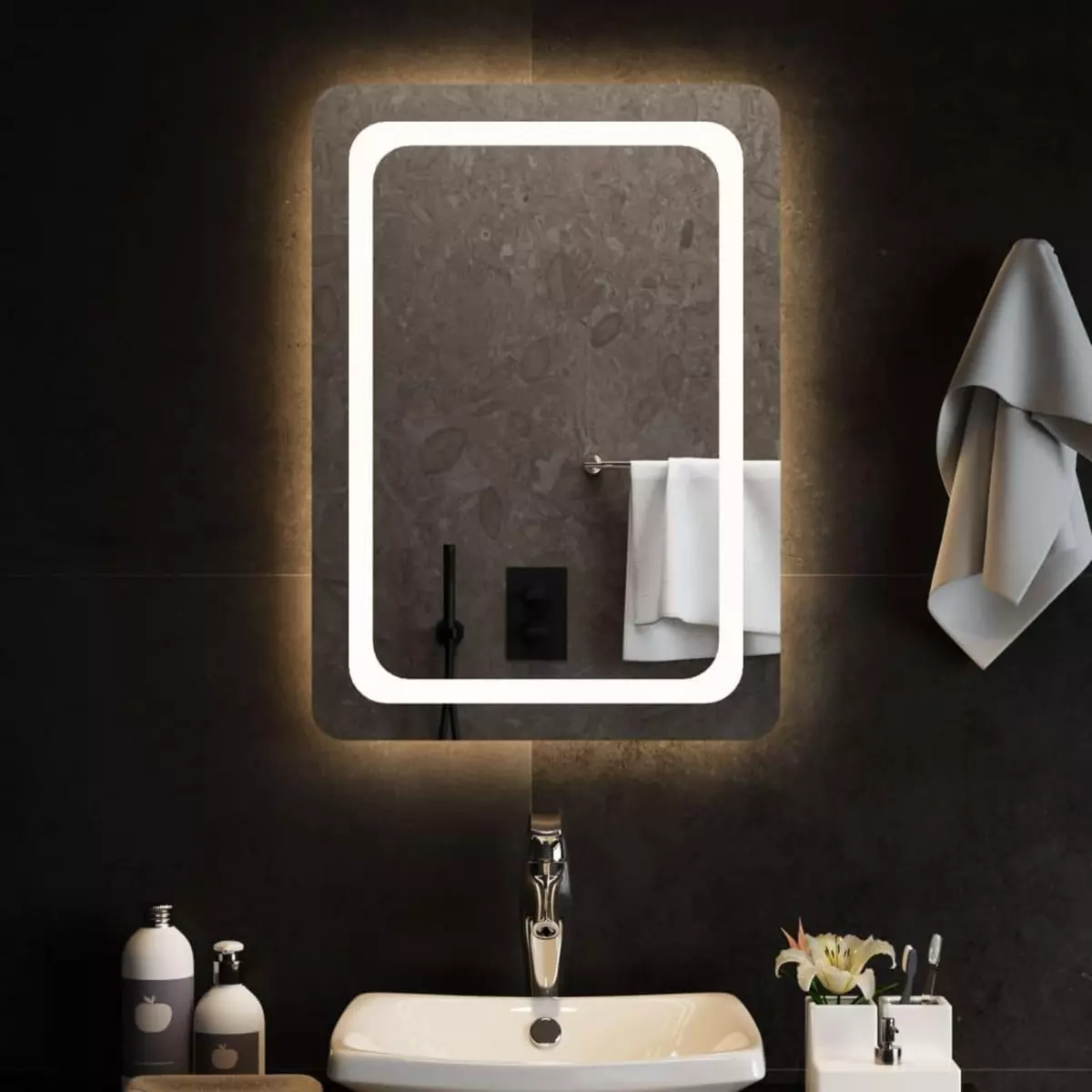 VIDAXL Miroir de salle de bain a LED 50x70 cm