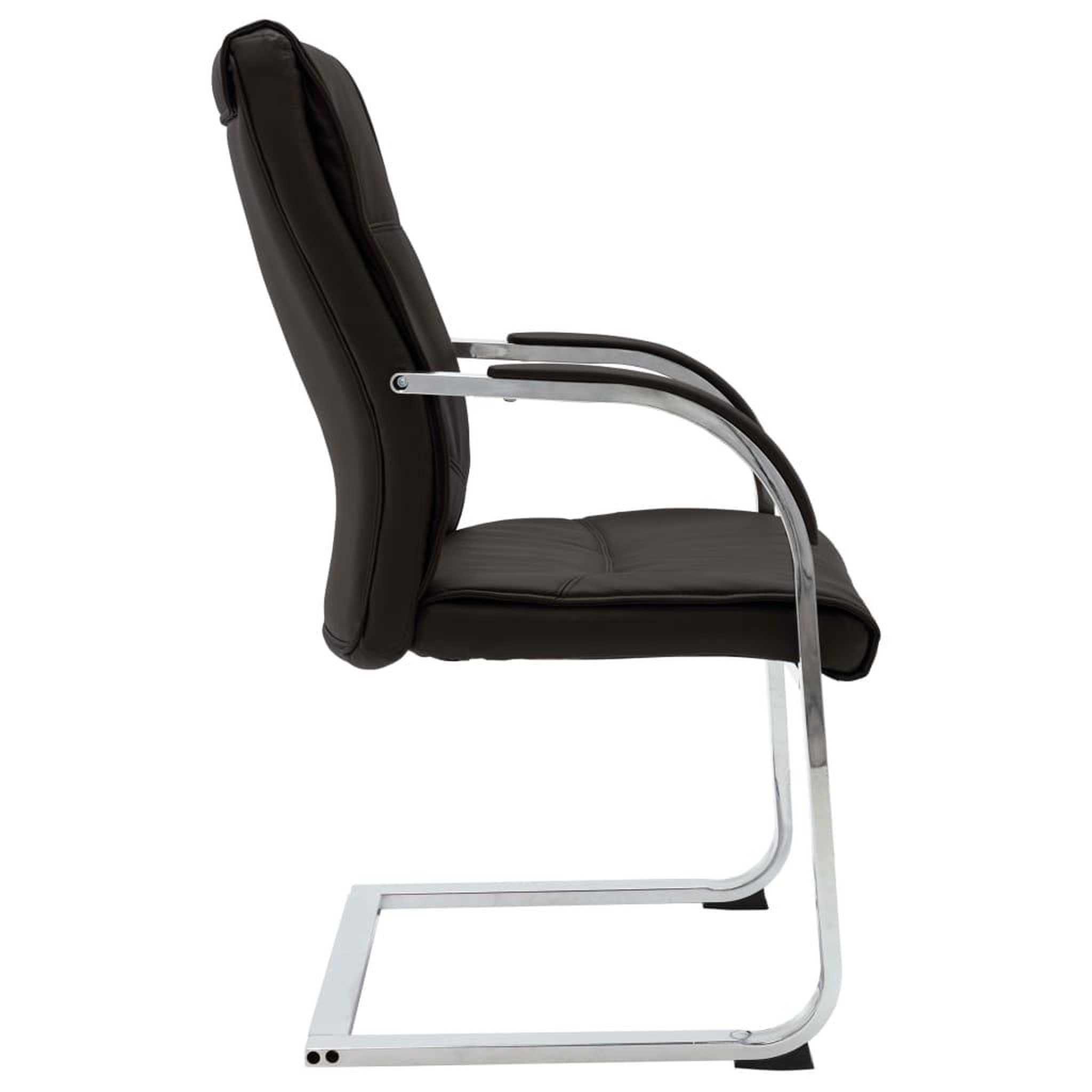 Voir la diapositive 3 : VIDAXL Chaise de bureau cantilever Noir Similicuir