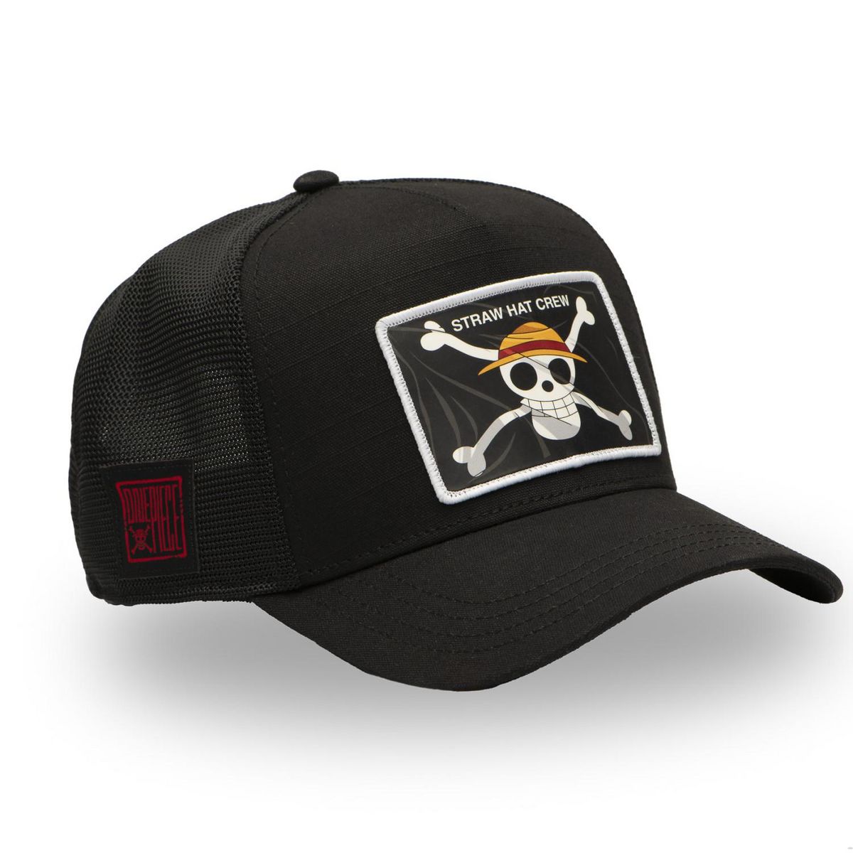 CAPSLAB Casquette trucker premium effet bambou One Piece Black Flag