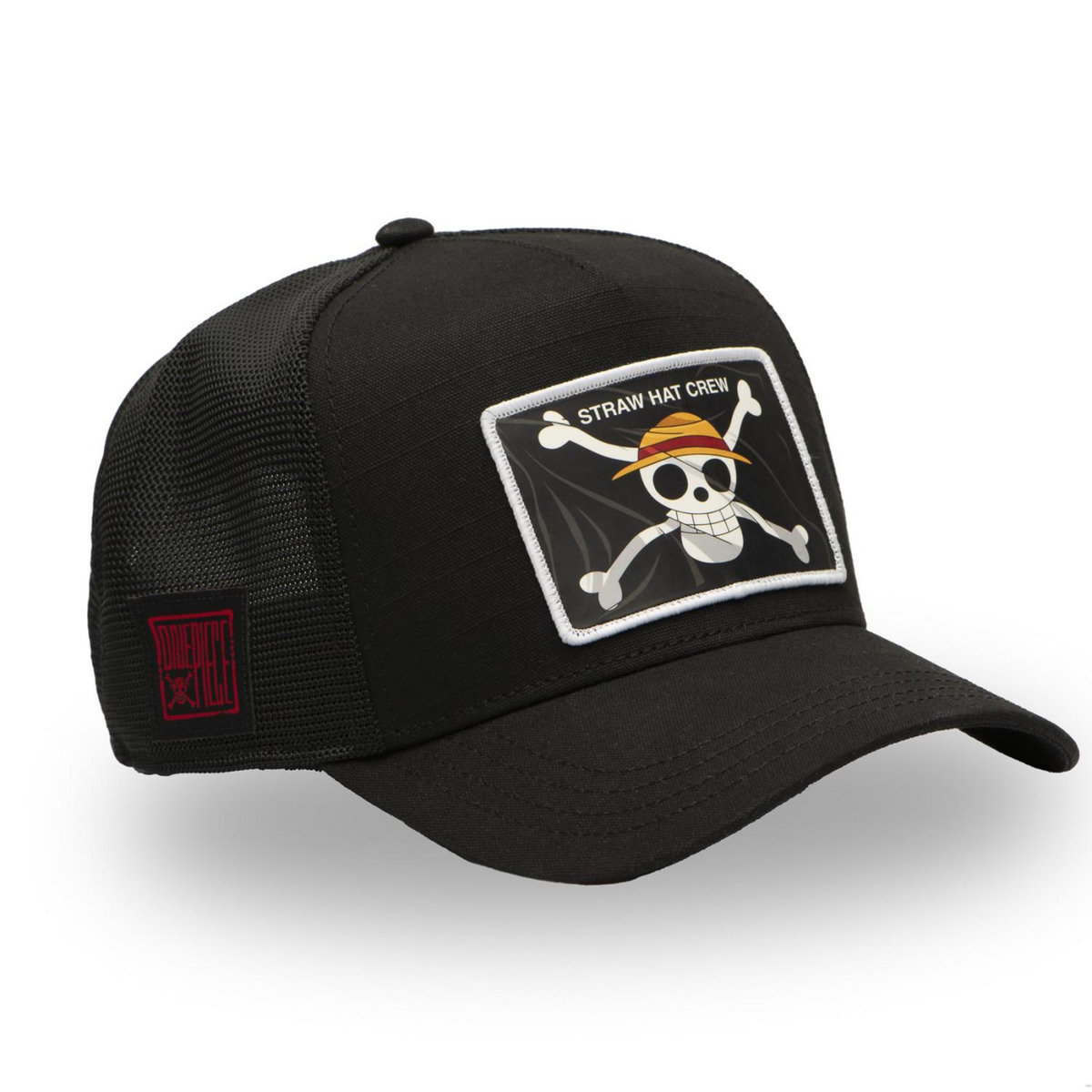 CAPSLAB Casquette trucker premium effet bambou One Piece Black Flag