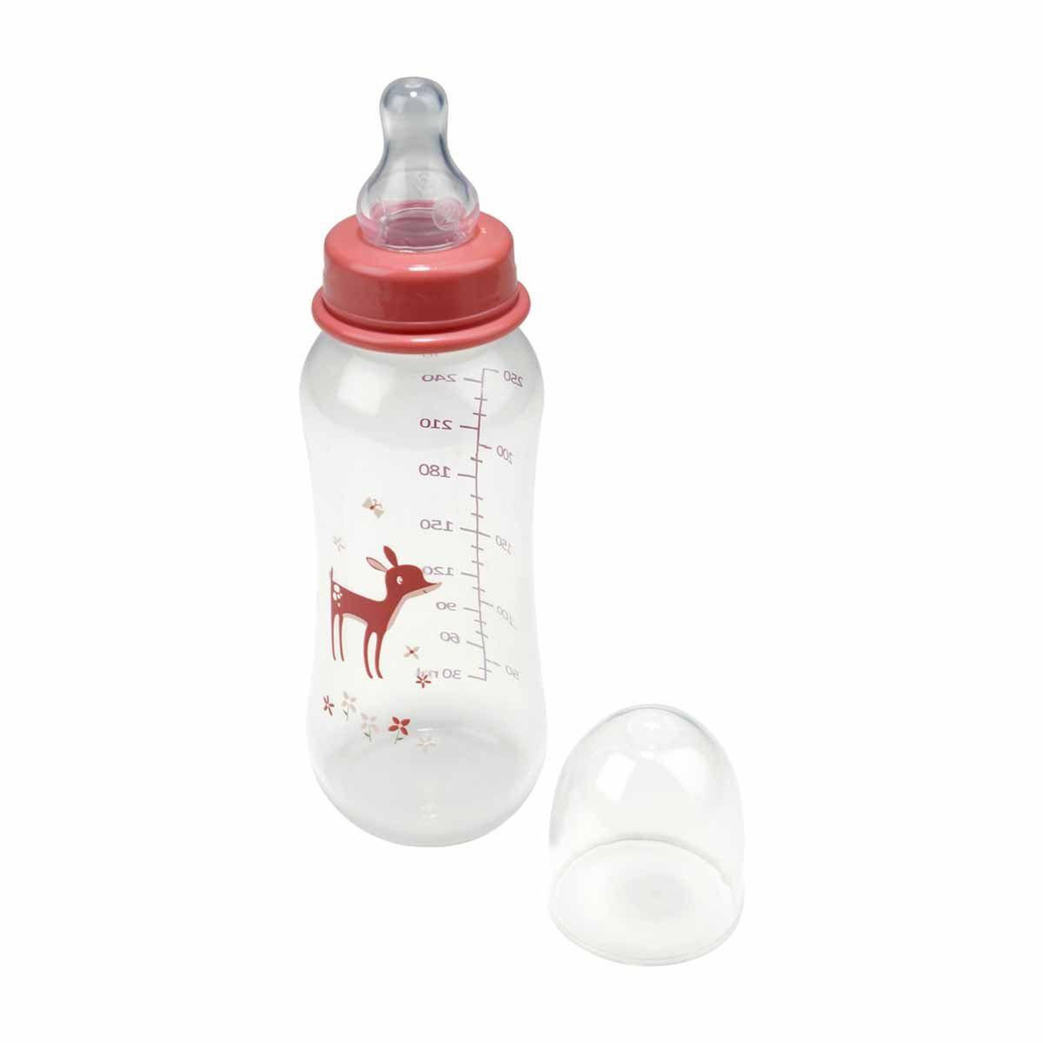 Voir la diapositive 1 : BEBE DOUCEUR Biberon pour bébé faon  forêt magique  250ml rose