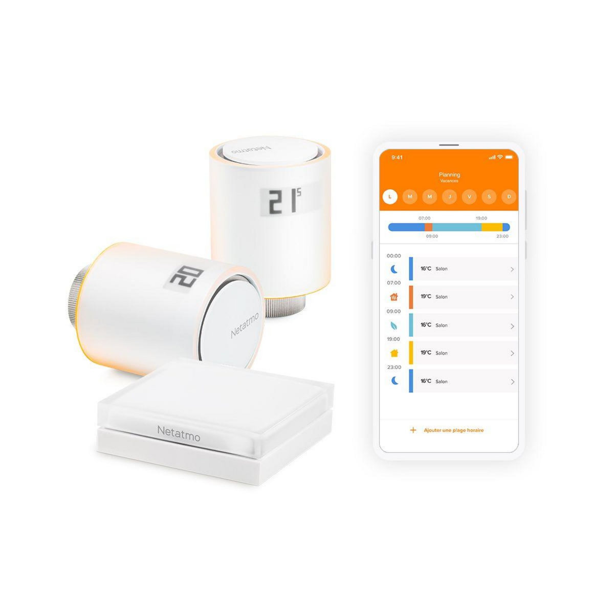 NETATMO Tête thermostatique connectée 2 tetes termostat.+adaptateur connecté