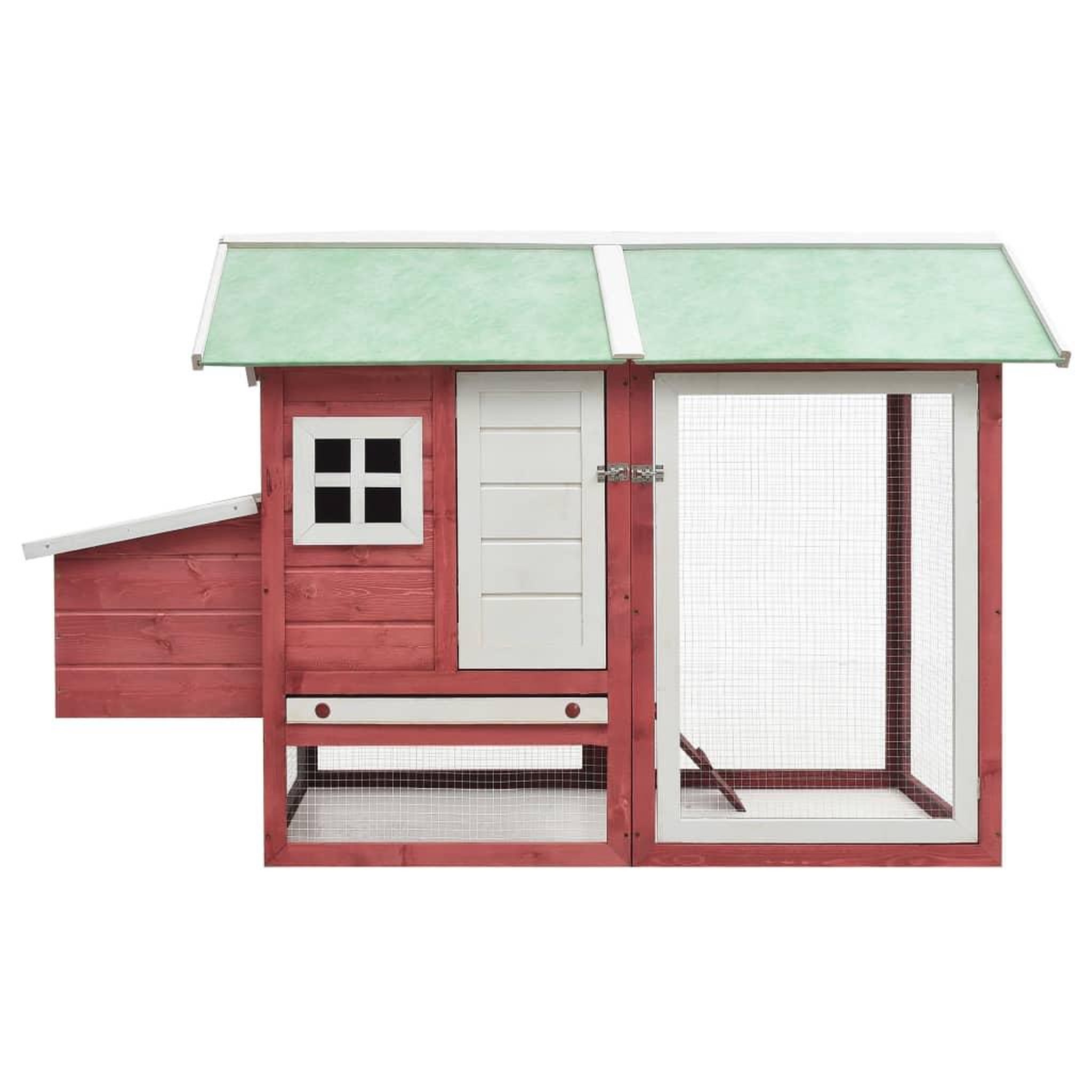 Voir la diapositive 3 : VIDAXL Poulailler Rouge 170x81x110 cm Bois de pin massif et sapin
