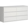 Voir la diapositive 1 : MARKET24 Commode CHELSEA 6 Tiroirs - Couleur blanc mat - L 154 x P 42,2 x H 79,9 cm