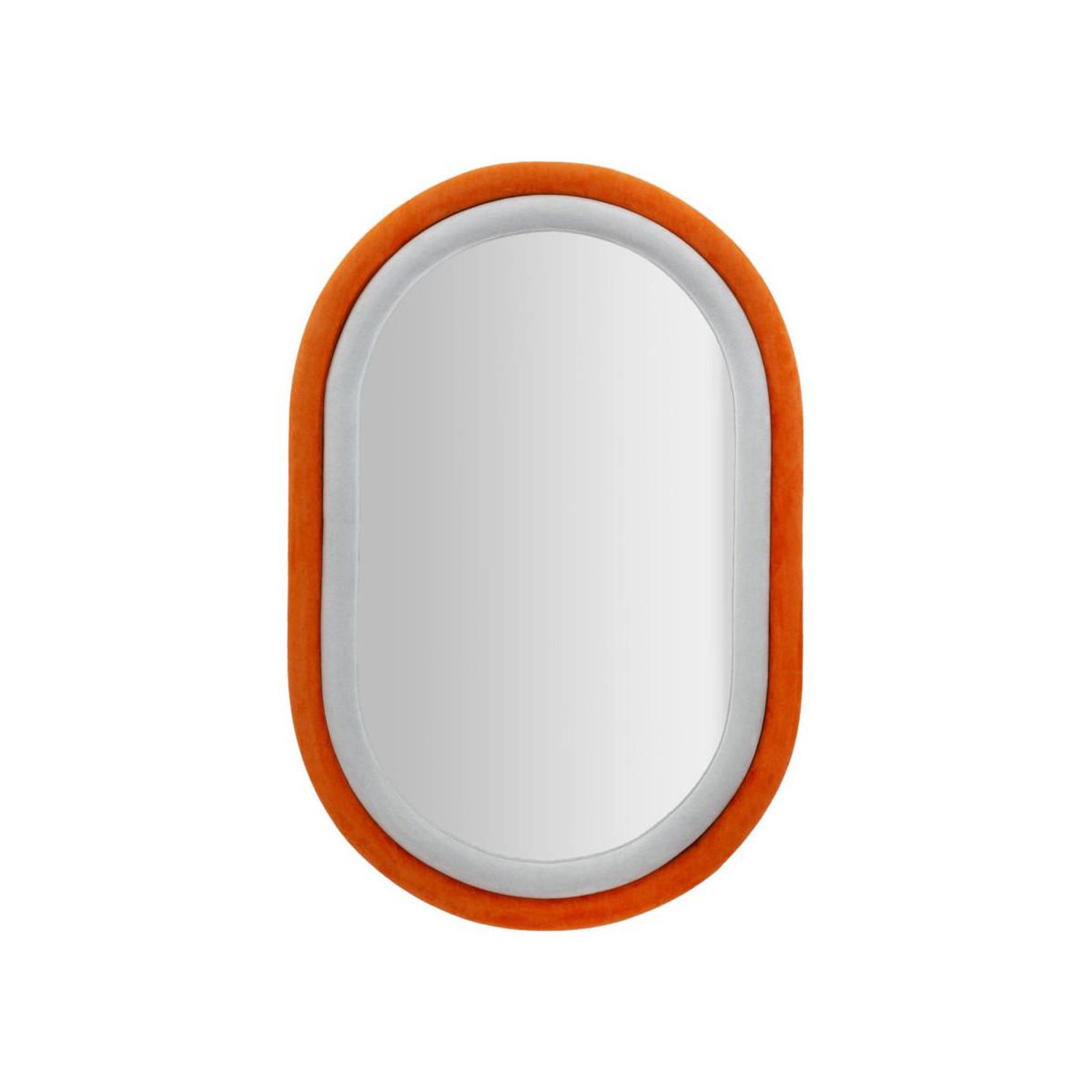Paris Prix Miroir Mural en Velours  Anthony  90cm Gris & Orange