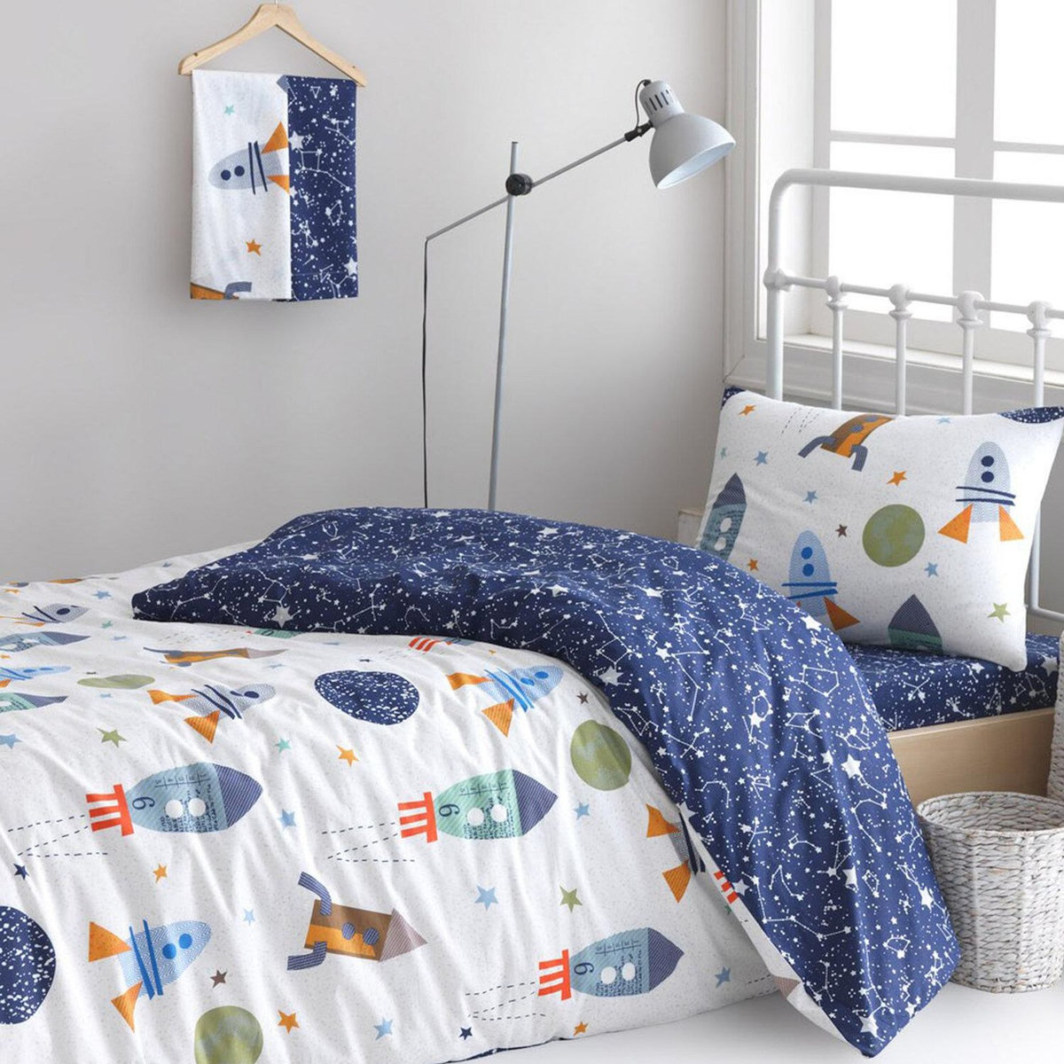 Home collection Parure de lit enfant avec taie(s) en coton polyester Spacex