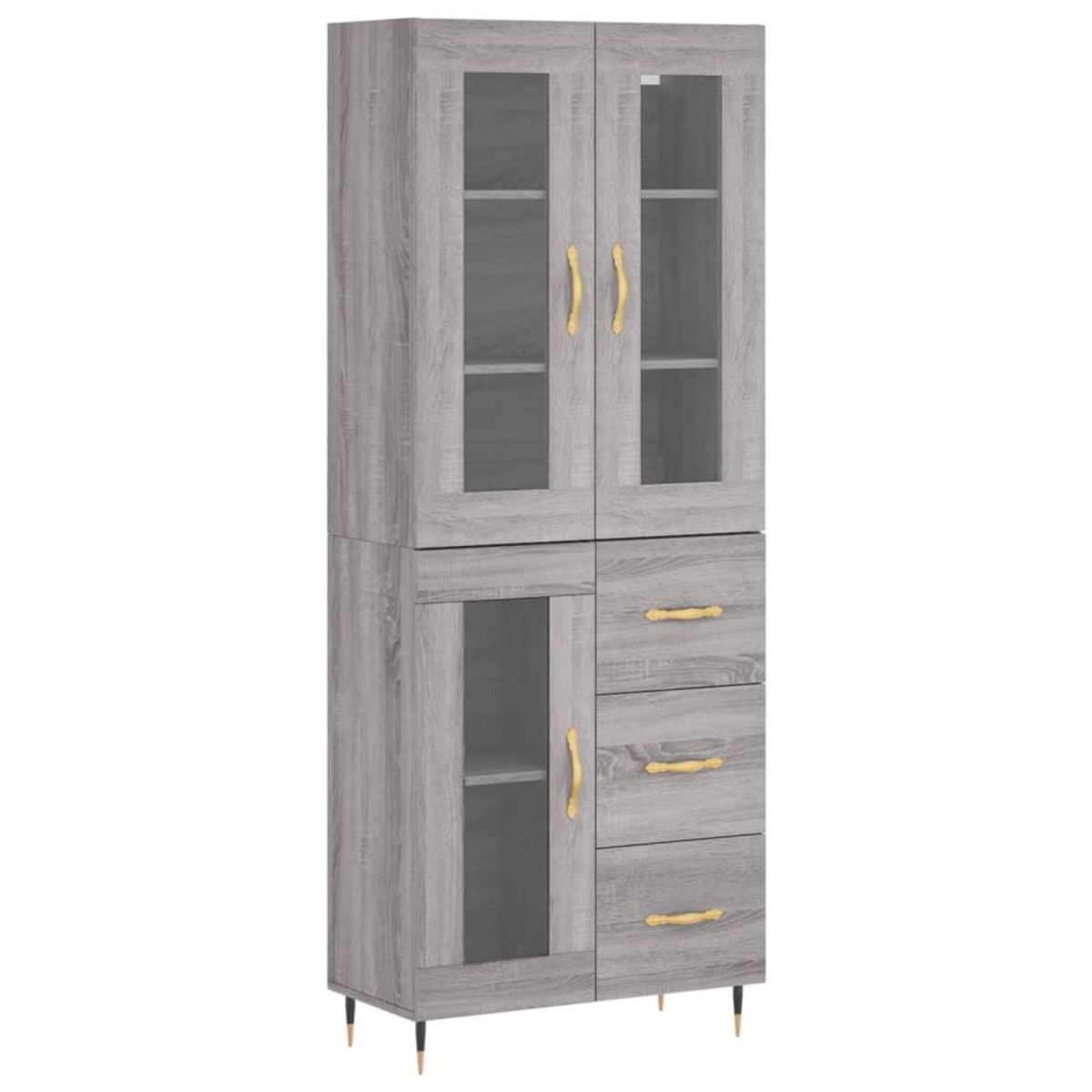 VIDAXL Buffet haut Sonoma gris 69,5x34x180 cm Bois d'ingenierie