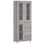 Voir la diapositive 2 : VIDAXL Buffet haut Sonoma gris 69,5x34x180 cm Bois d'ingenierie