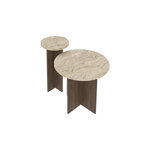 Habitat et Jardin Ensemble de table basse en bois  Private  70 x 70 x 40 cm - Travertin