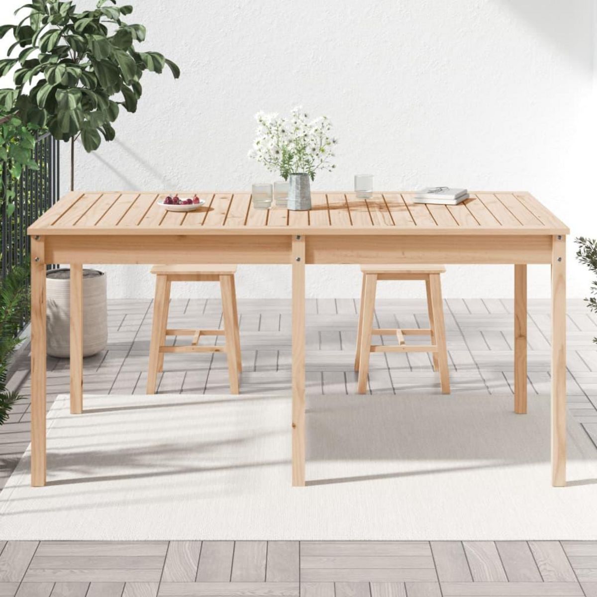 VIDAXL Table de jardin 159,5x82,5x76 cm bois massif de pin
