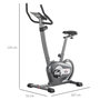 Voir la diapositive 3 : HOMCOM Vélo d'appartement volant d'inertie 8 Kg résistance magnétique 10 niveaux écran LCD multifonction capteur fréquence cardiaque selle réglable acier gris