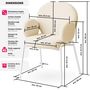 Voir la diapositive 6 : tectake Lot de 8 chaises rembourrées en tissu bouclette avec accoudoirs crème