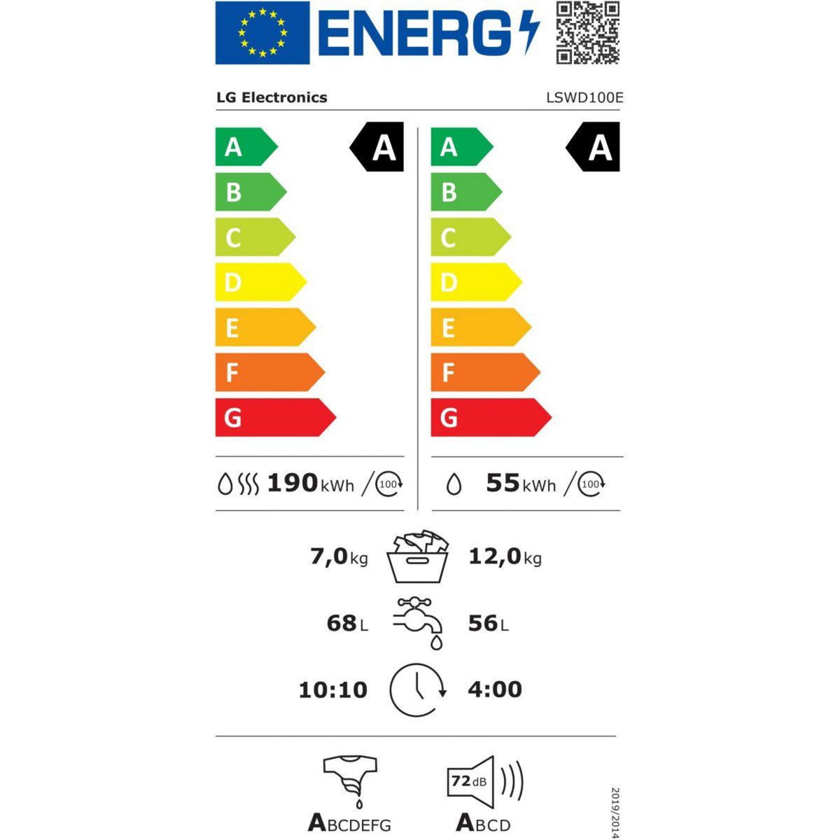 LG Lave linge séchant hublot LSWD100E SIGNATURE