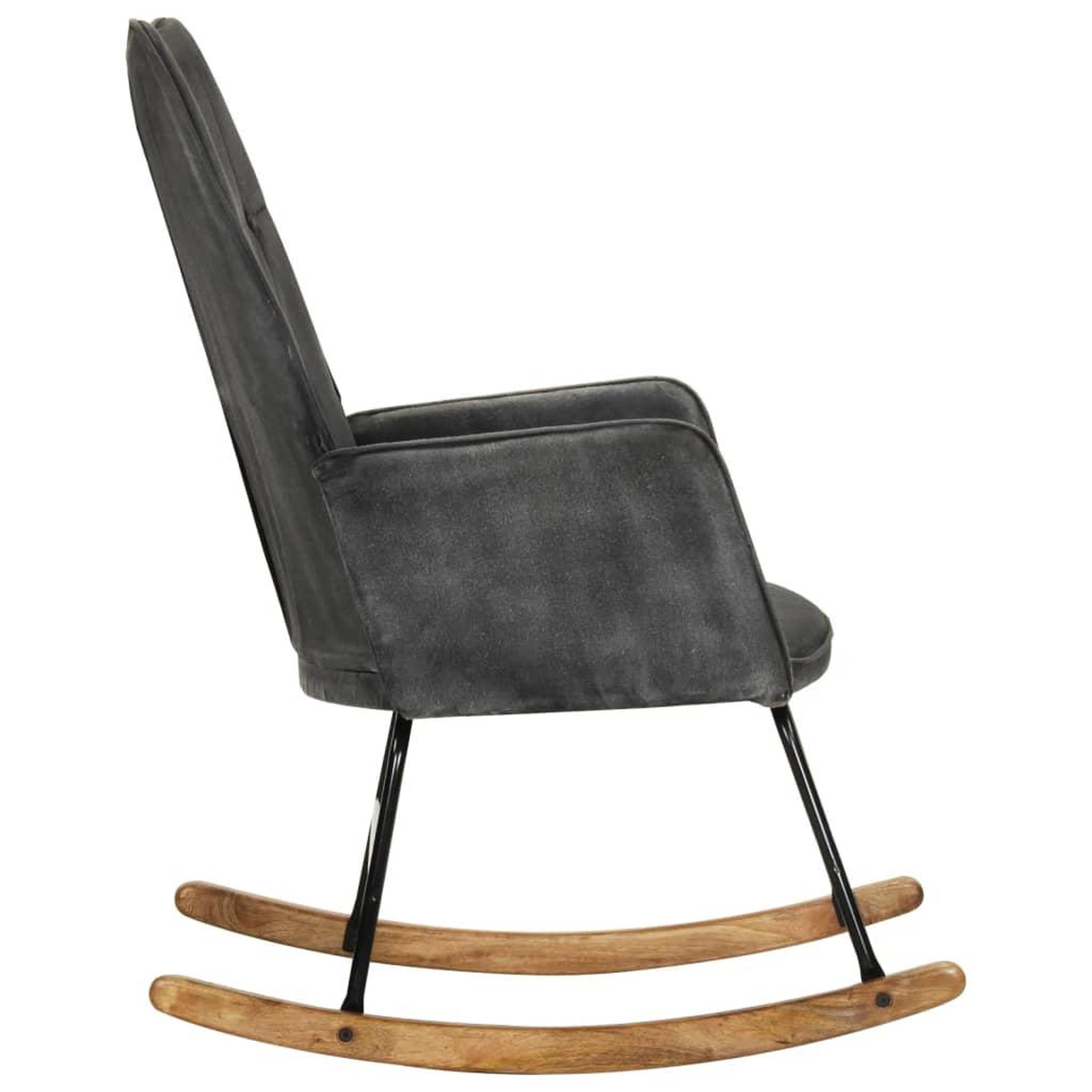 Voir la diapositive 3 : VIDAXL Fauteuil a bascule Noire vintage Toile