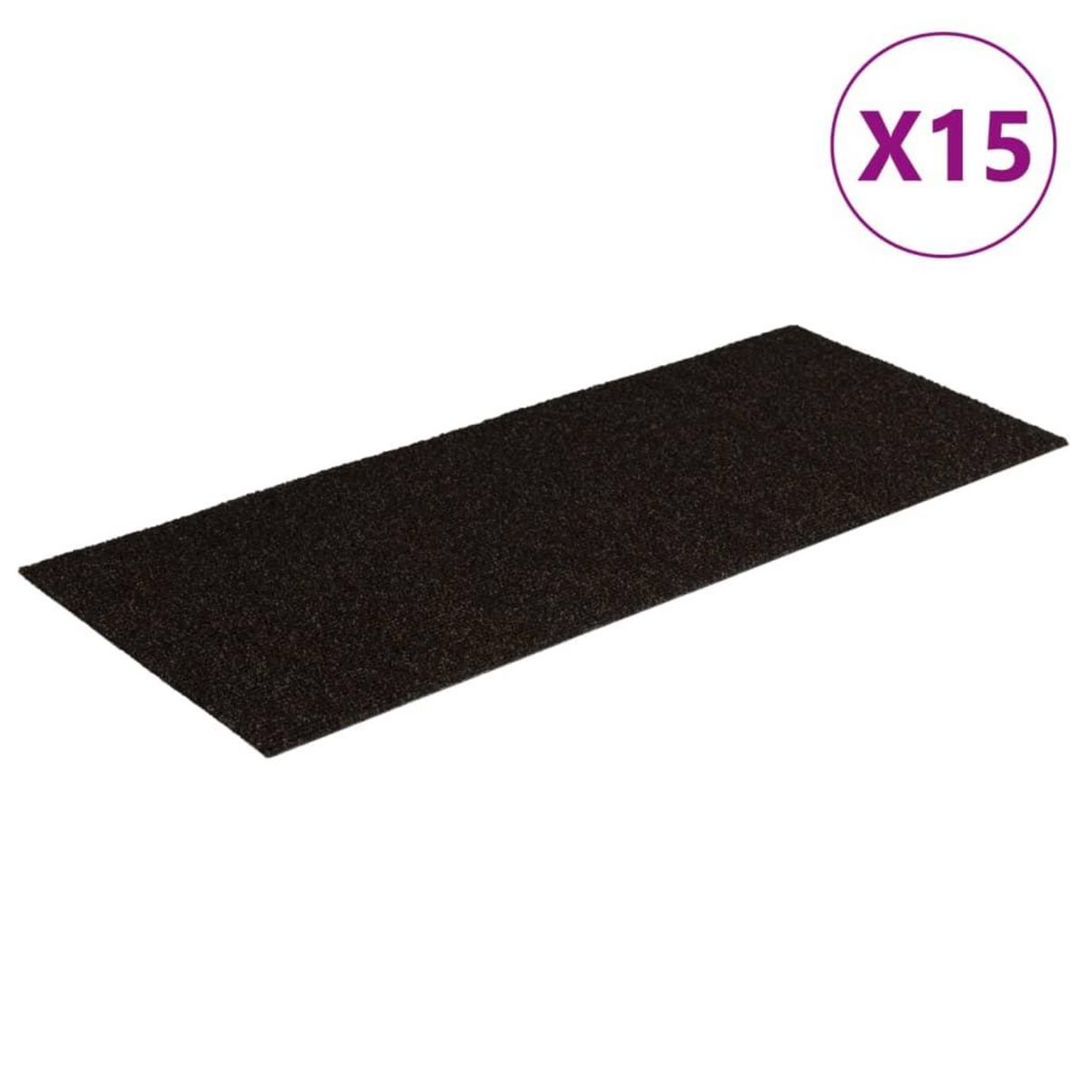 VIDAXL Tapis d'escalier autocollants Rectangulaire 15 pcs 60x25 cm