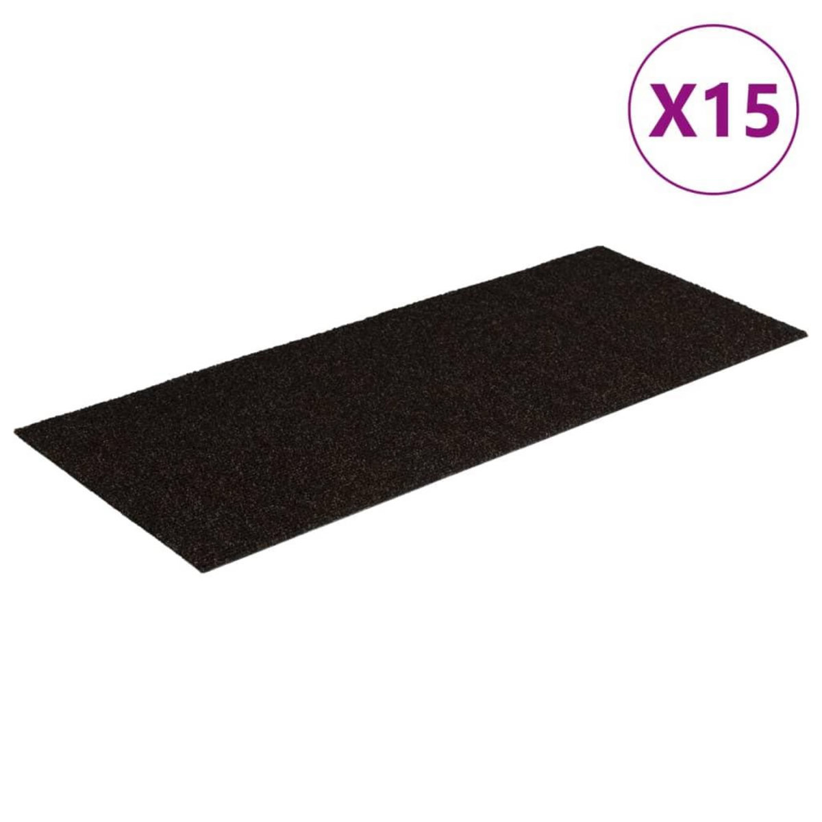 VIDAXL Tapis d'escalier autocollants Rectangulaire 15 pcs 60x25 cm