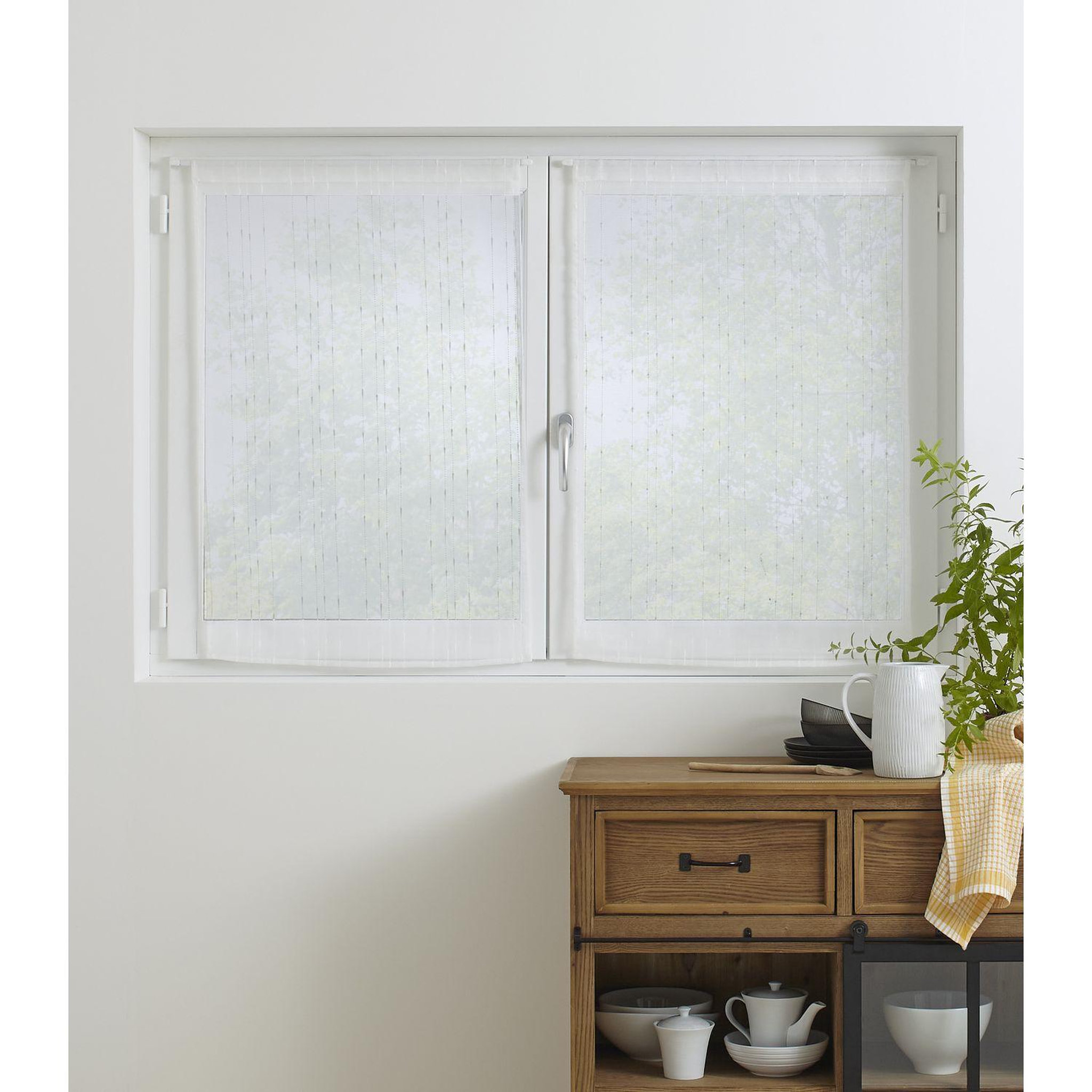 Voir la diapositive 2 : ATMOSPHERA 2 voilages anissa - 60 x 90 cm - blanc