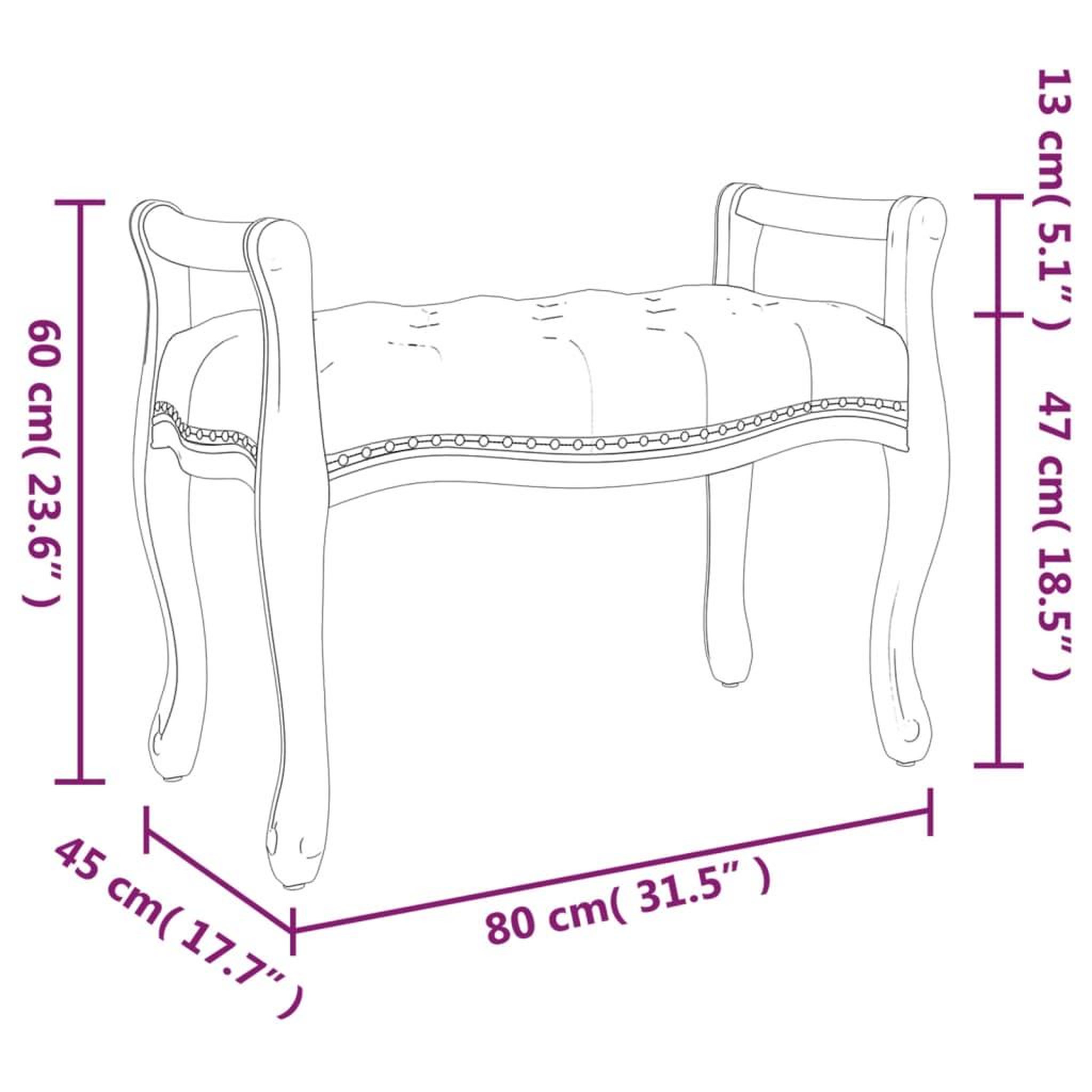 Voir la diapositive 6 : VIDAXL Banc Gris fonce 80x45x60 cm Velours