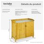 Voir la diapositive 6 : tectake Armoire de jardin basse table de jardinage en bois de pin imprégné marron