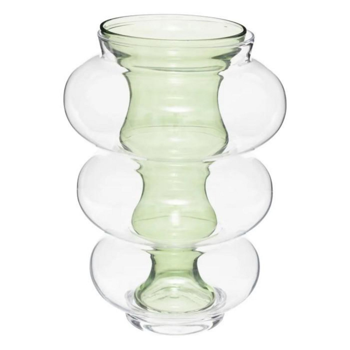 ATMOSPHERA Vase Double en Verre  Matali  36cm Vert