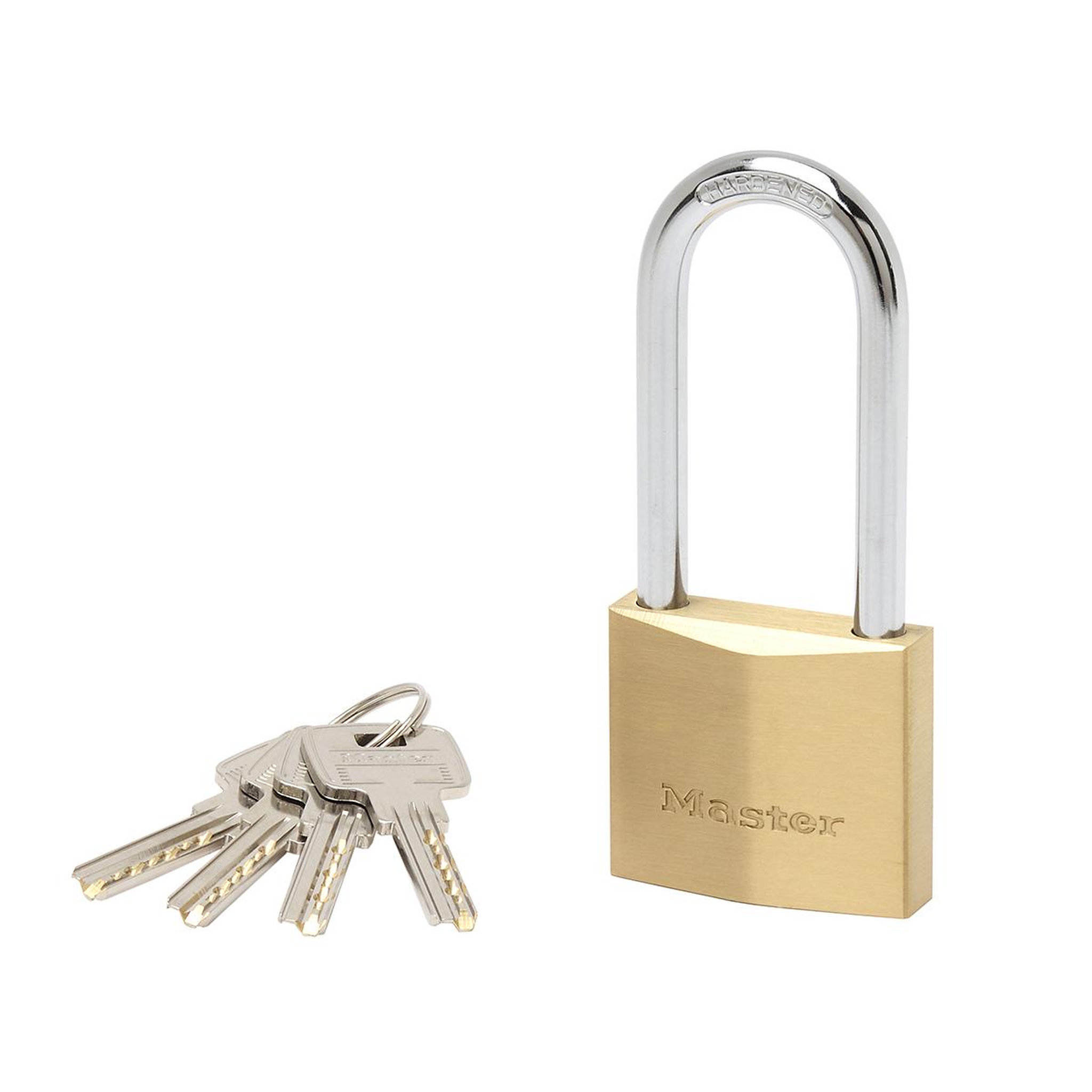 Master lock 2950eurd cadenas à clé extra fin en laiton et anse longue, doré, 11,5 x 5 x 1,7 cm