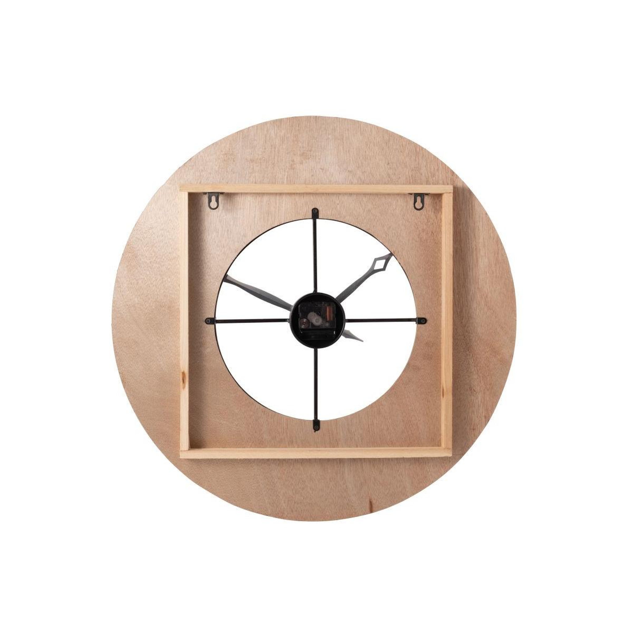 Voir la diapositive 2 : J-LINE Horloge murale déco  sodi  60cm naturel & noir