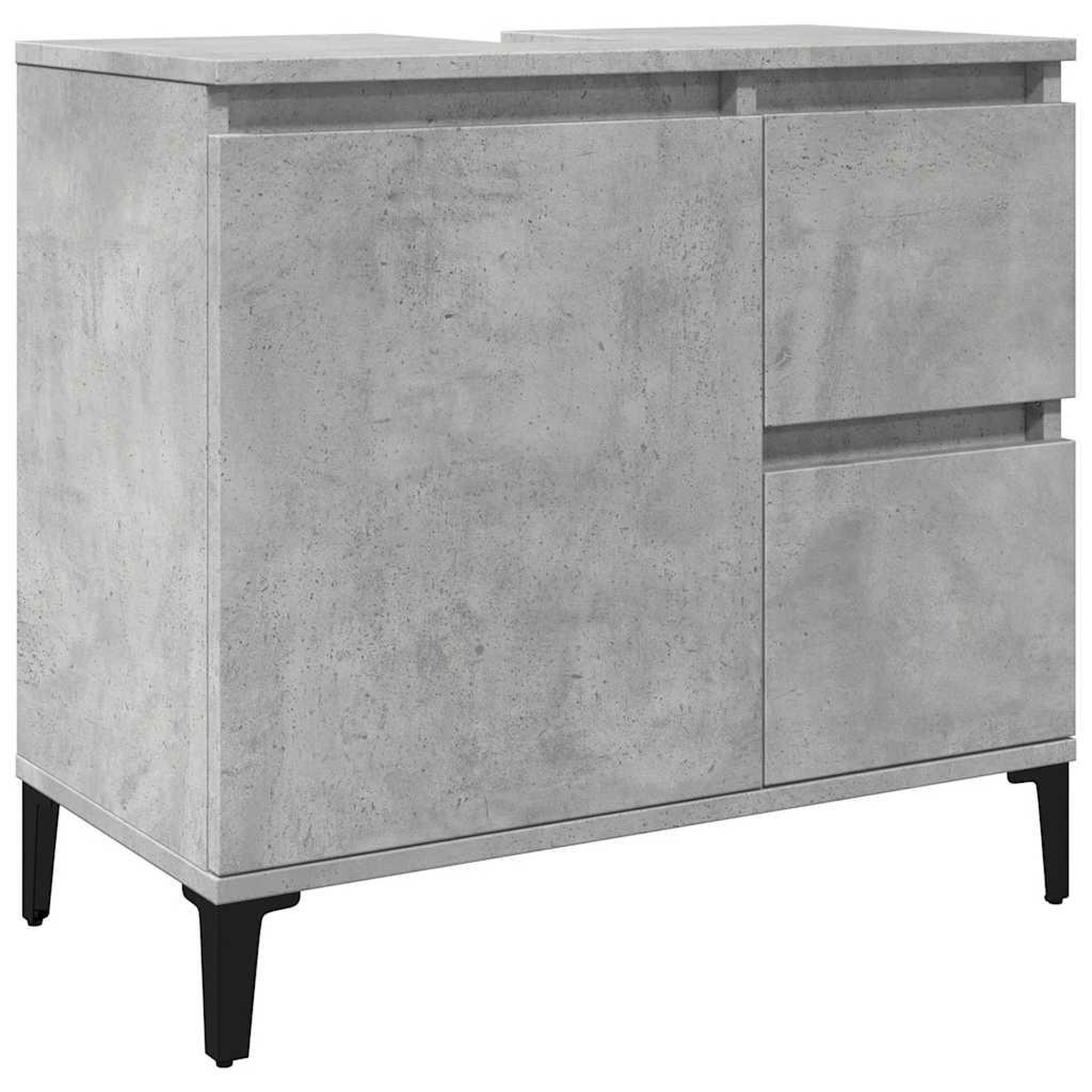 Voir la diapositive 2 : VIDAXL Armoire d'evier gris beton 65x33x60 cm bois d'ingenierie