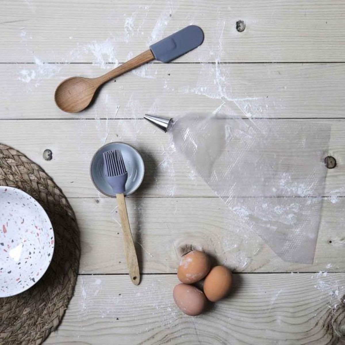 Paris Prix Coffret Pâtisserie  Paris Brest  26cm Gris & Naturel