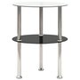 Voir la diapositive 1 : VIDAXL Table d'appoint 2 niveaux Transparent et noir 38cm Verre trempe