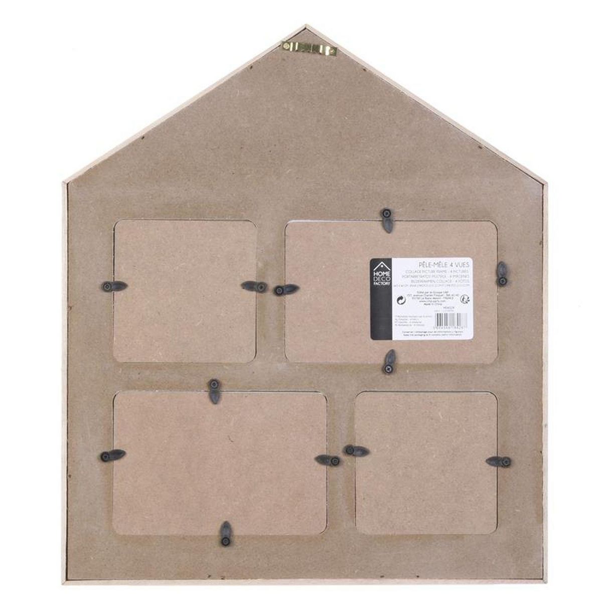The Home Deco Factory Pêle-mêle design bois Maison - 4 Photos - Marron