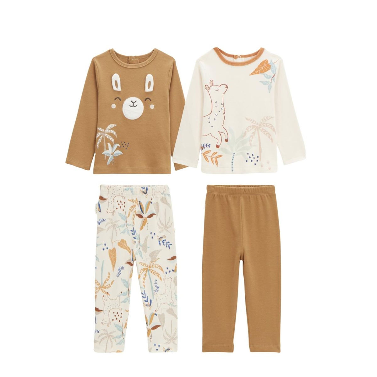 Petit Béguin Lot de 2 pyjamas bébé Lamascotte