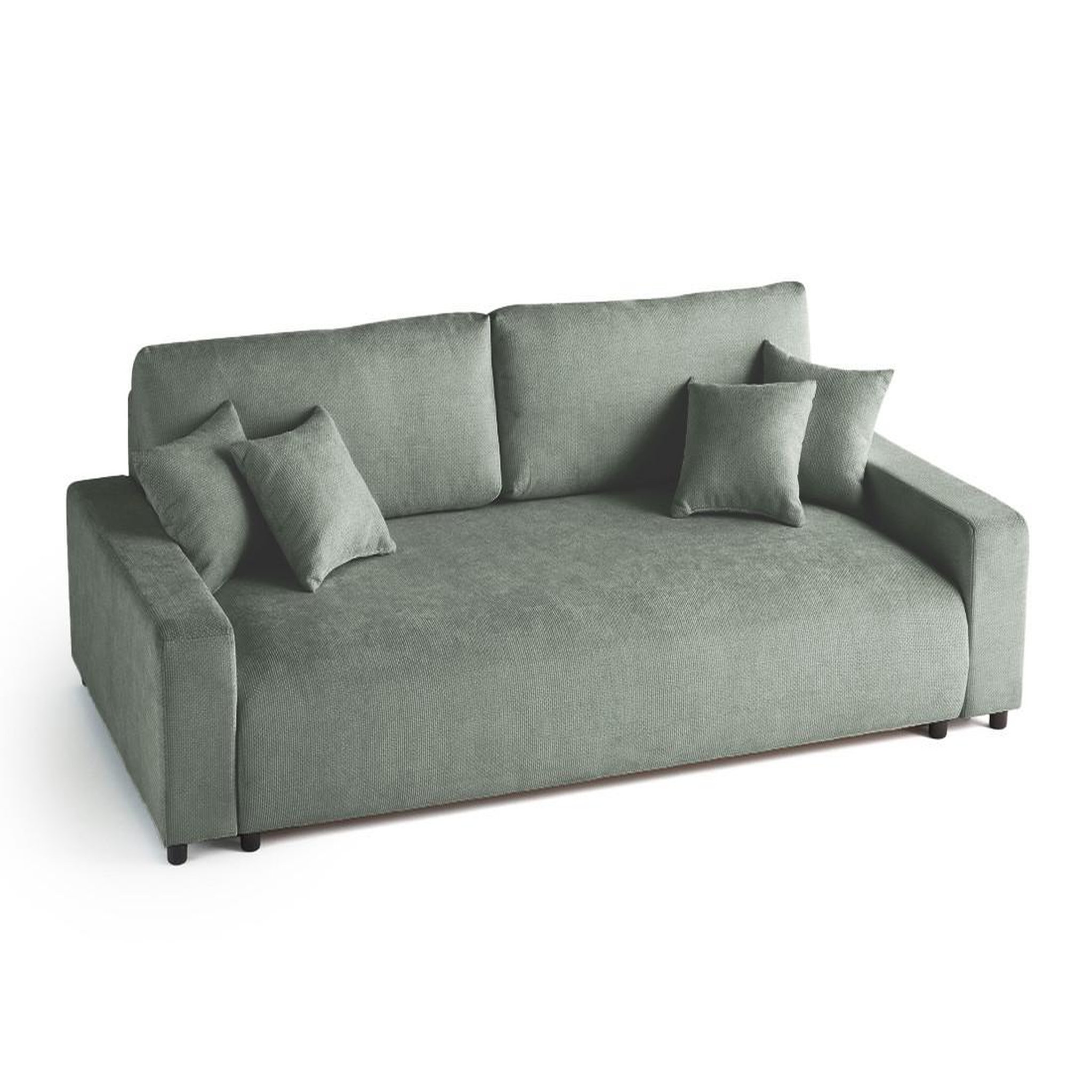 Voir la diapositive 5 : BEST MOBILIER Pivoine - canapé droit 3 places - convertible avec coffre - en velours texturé