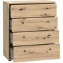 Voir la diapositive 5 : MARKET24 Commode TEMPRA – Effet Chene Artisan – 4 Tiroirs – L 73,7 × P 34,8 × H 85,5 cm