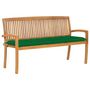 Voir la diapositive 1 : VIDAXL Banc de jardin empilable et coussin 159 cm Bois de teck massif