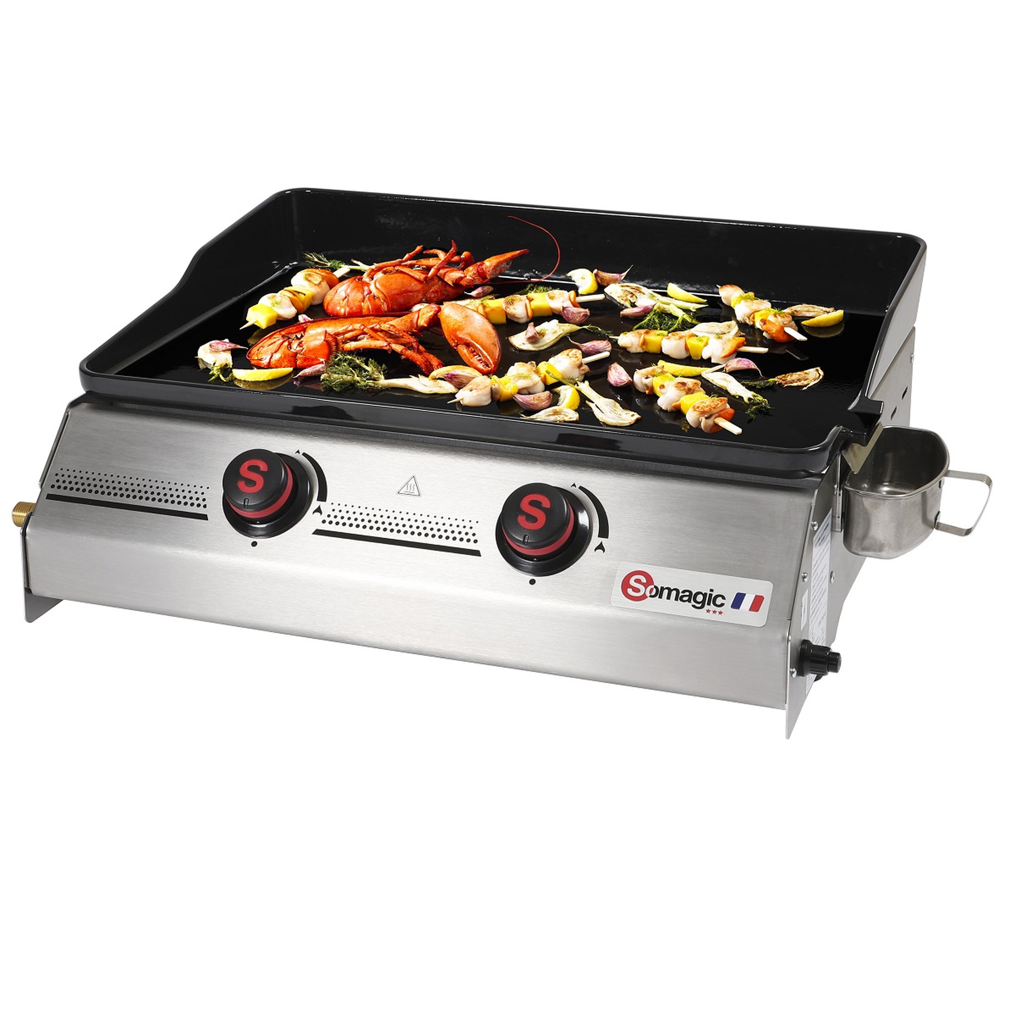 Voir la diapositive 1 : Somagic Plancha gaz 2 brûleurs PREMIUM 2