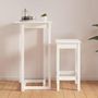 Voir la diapositive 4 : VIDAXL Table de bar Blanc 60x60x110 cm Bois massif de pin