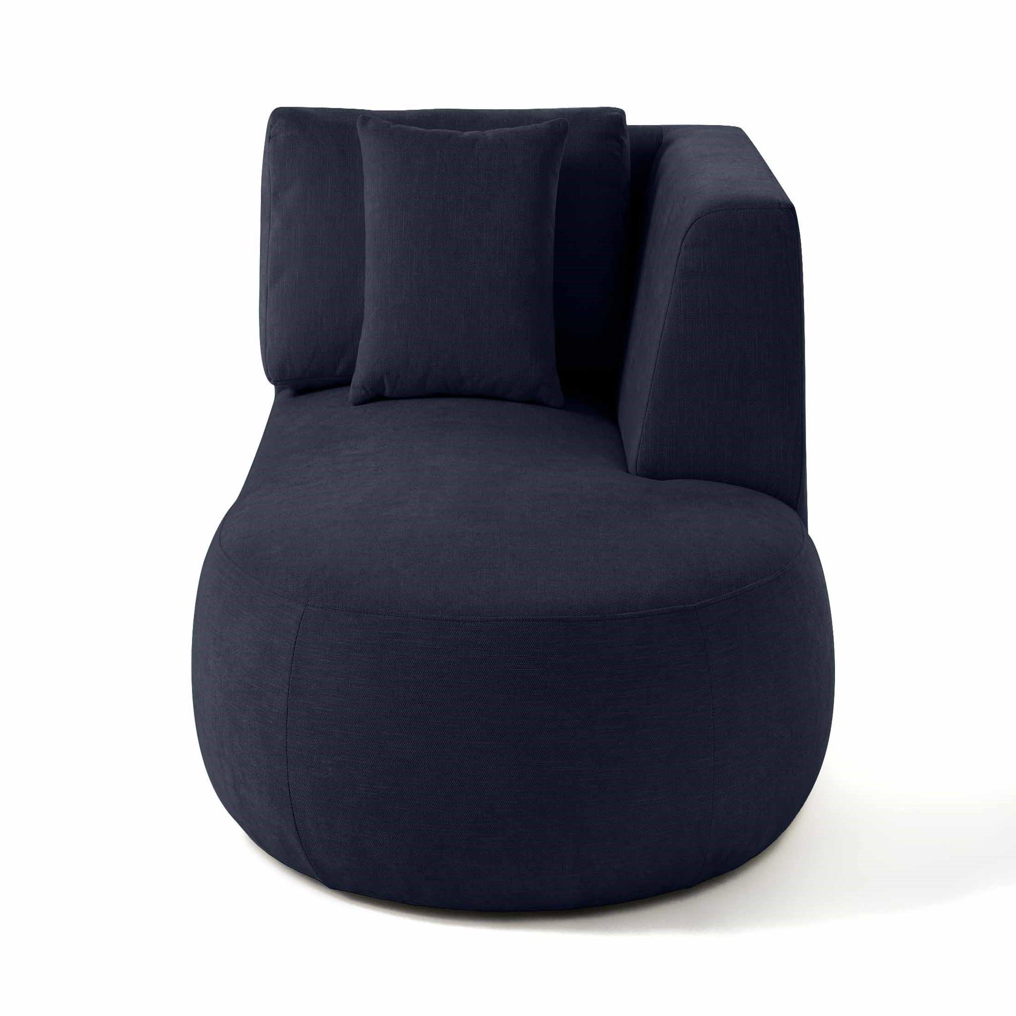 Voir la diapositive 3 : LISA DESIGN Santorini - module d'assise méridienne droit - en tissu texturé
