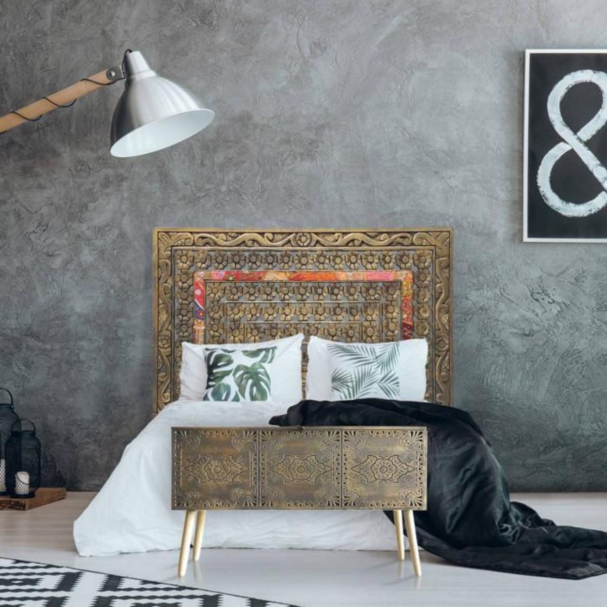 Paris Prix Coffre de Rangement  Malina  100cm Cuivre & Or