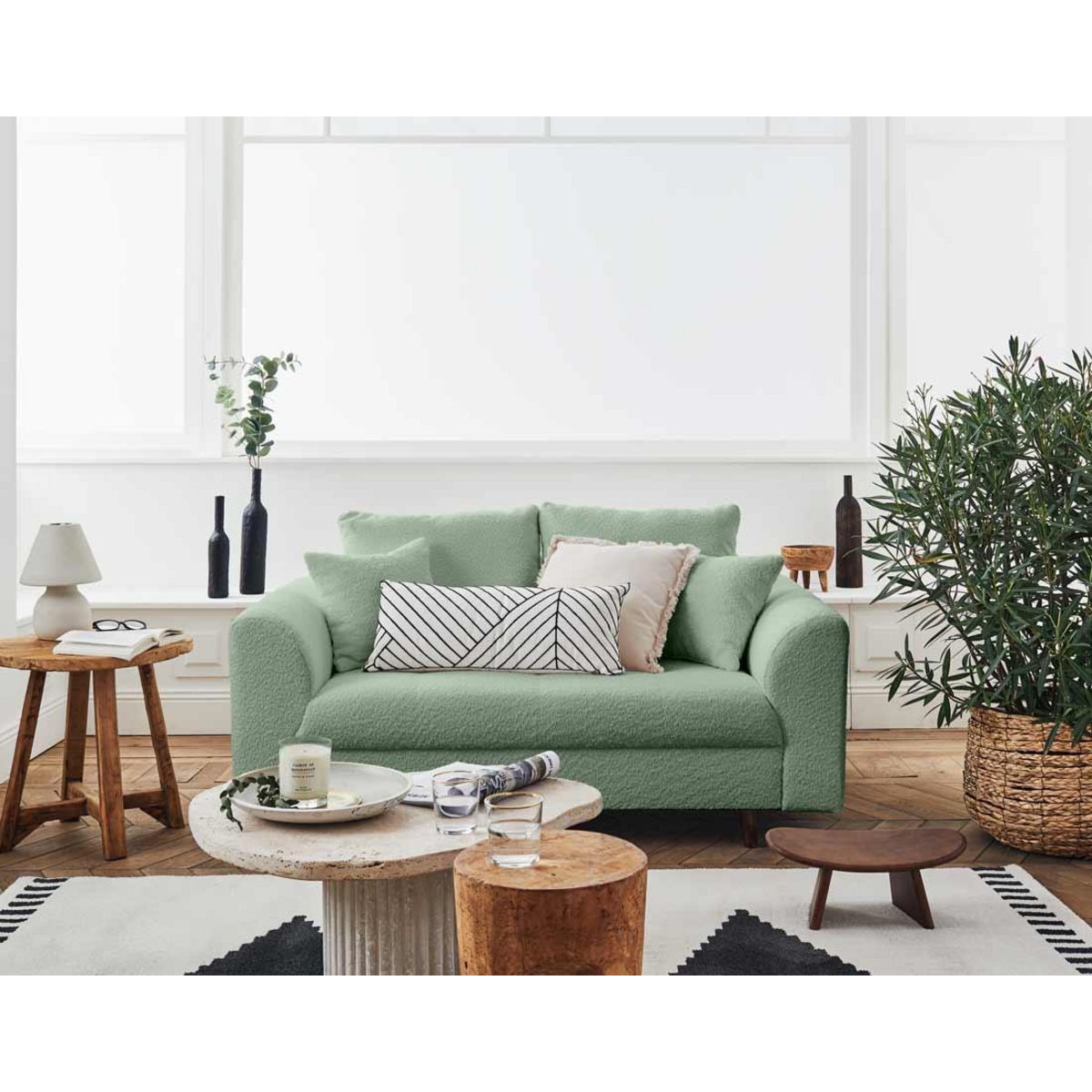 LISA DESIGN Rune - canapé 2 places - en tissu bouclette