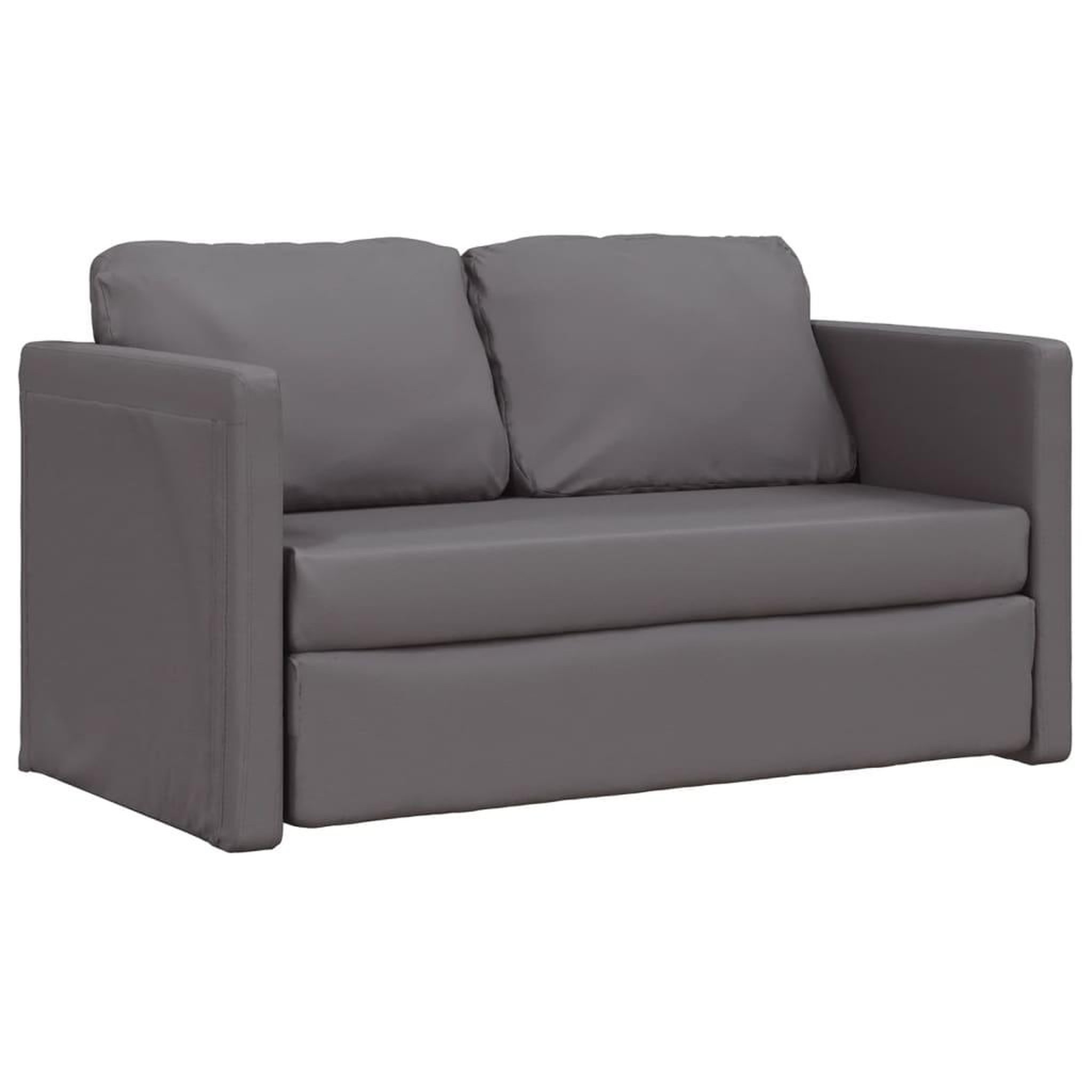 Voir la diapositive 4 : VIDAXL Canape-lit 2 en 1 gris 112x174x55 cm similicuir